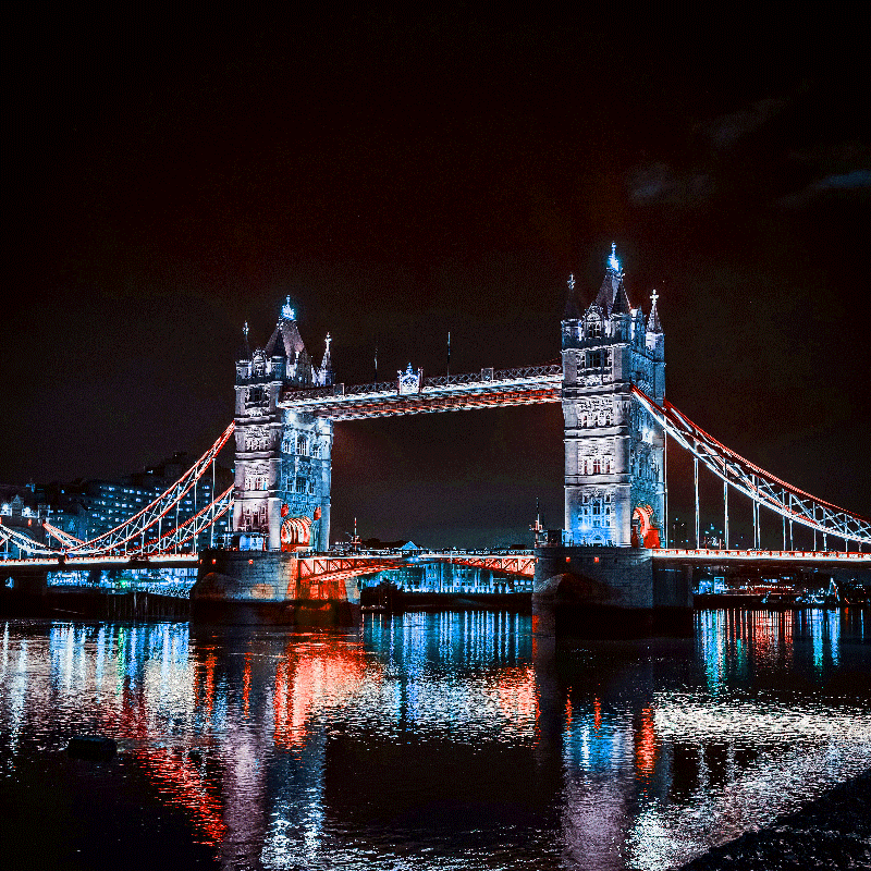 London tower bridge night view by skyline prints -
