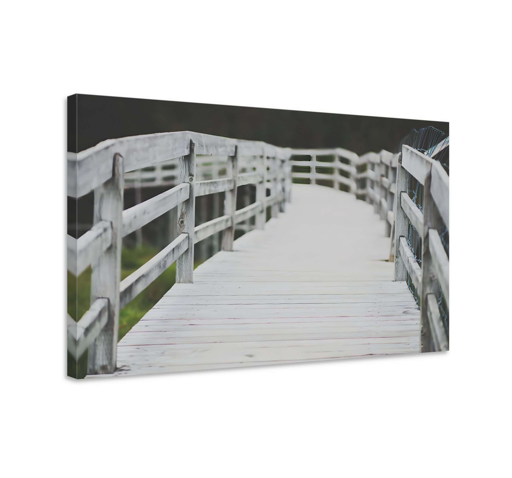 Tableau 3d Image de pont en bois blanc - TenStickers