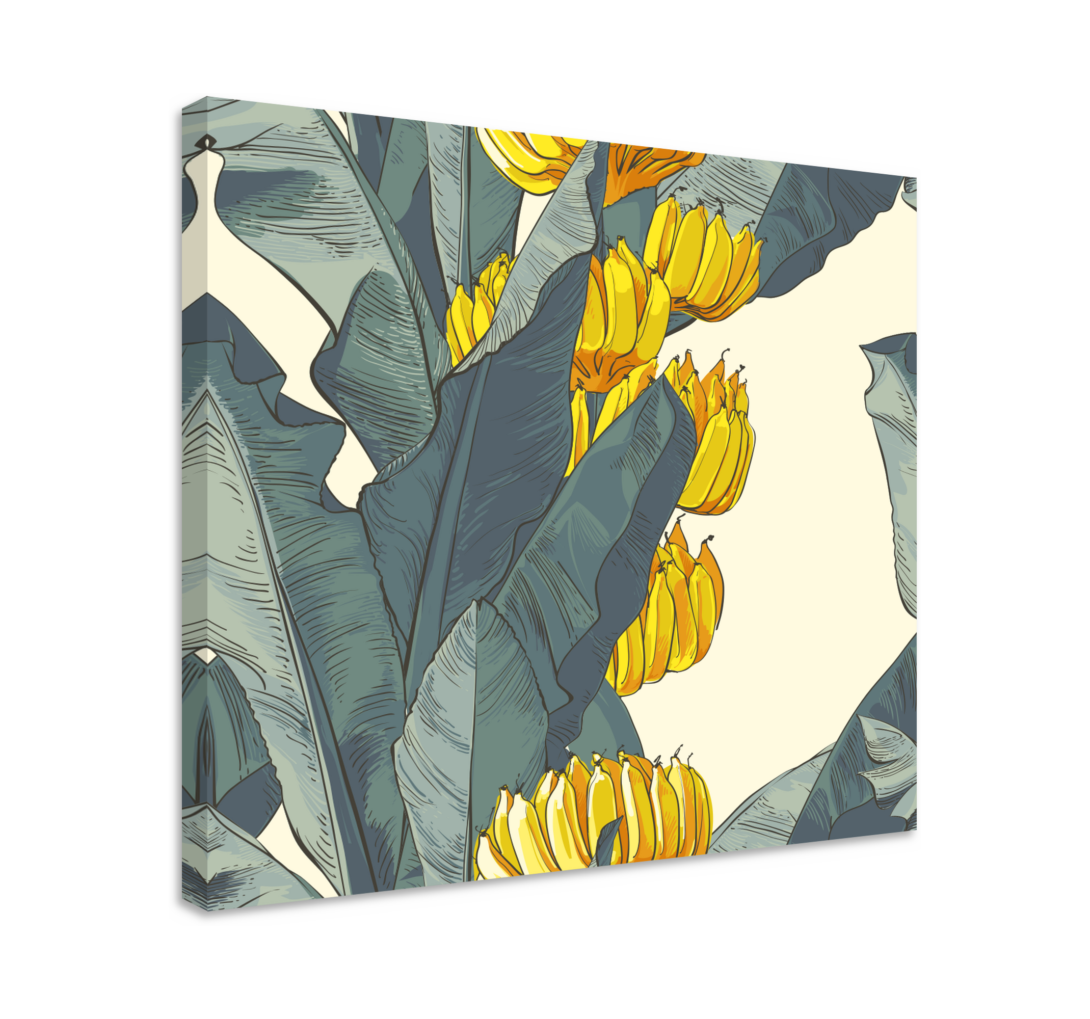 Cuadro de flores Patrón artístico del árbol de plátano - TenVinilo