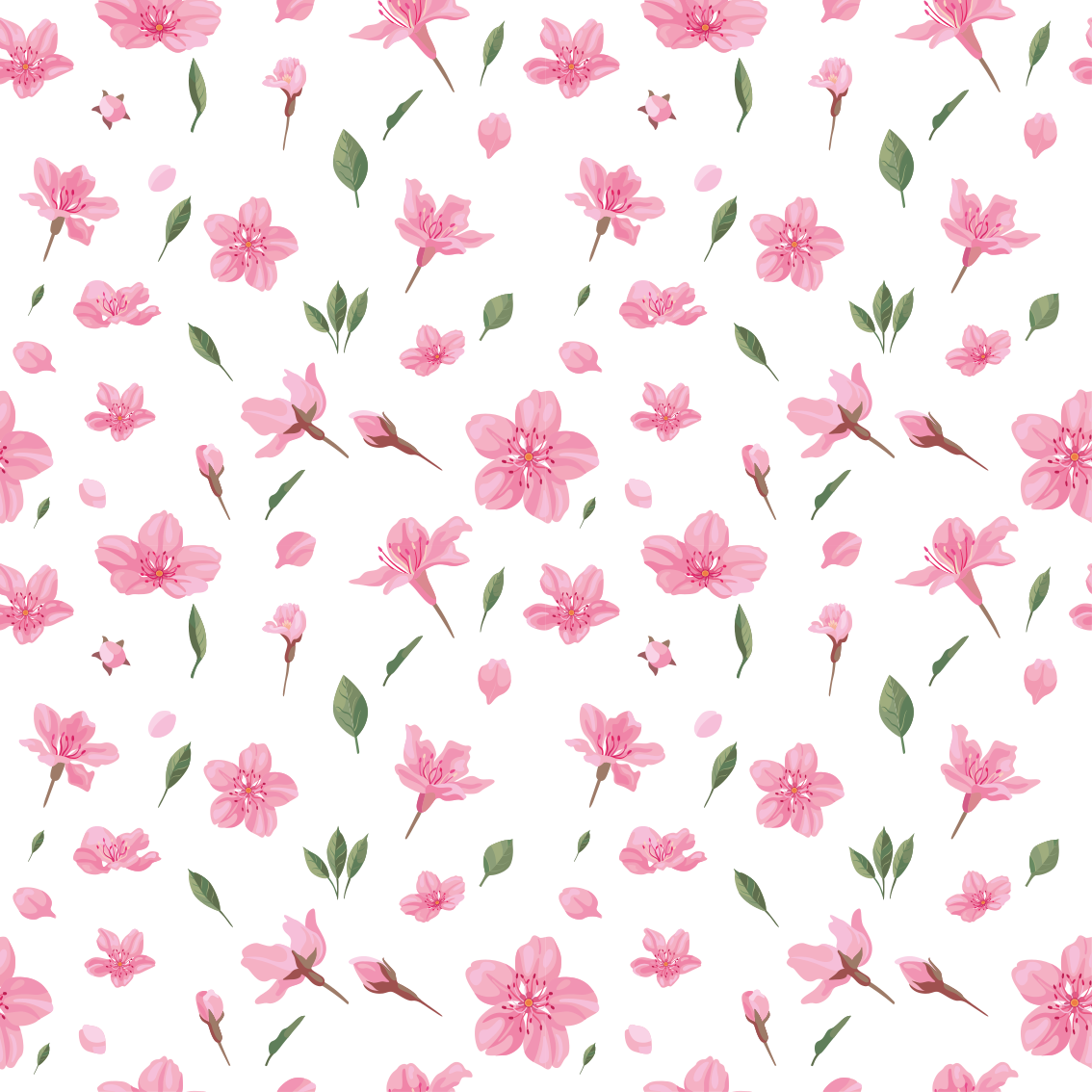 Cuadro flores Patrón de flor rosa - TenVinilo