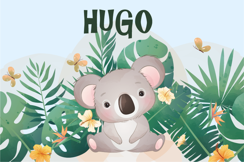 Quadro Decorativo infantil Gato de desenho animado com nome perso -  TenStickers