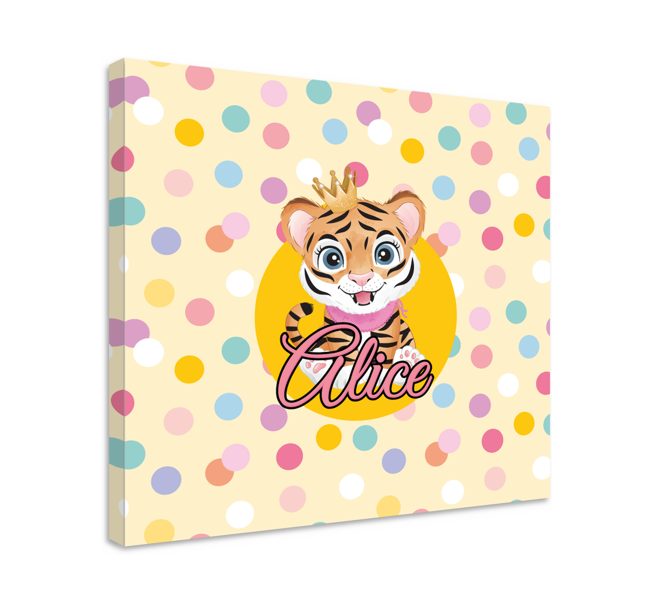 可爱的老虎女孩的名字画布 - TenStickers