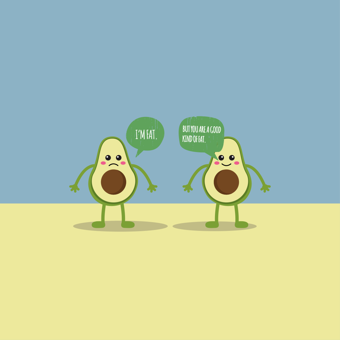 Avocado Good Fat Quote wall art quote prints - TenStickers