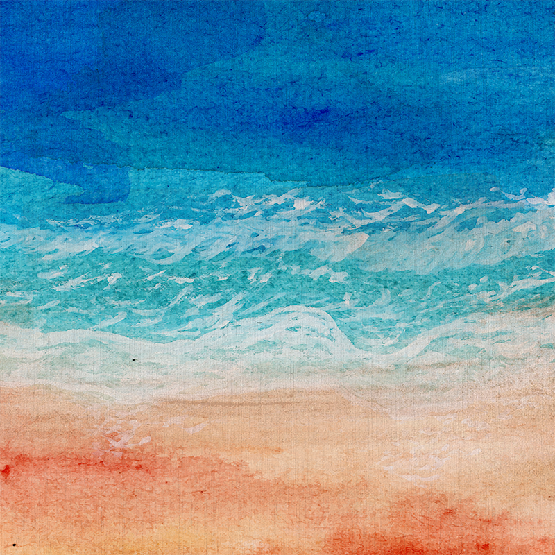 Ombre effect waves on the beach canvas art - TenStickers