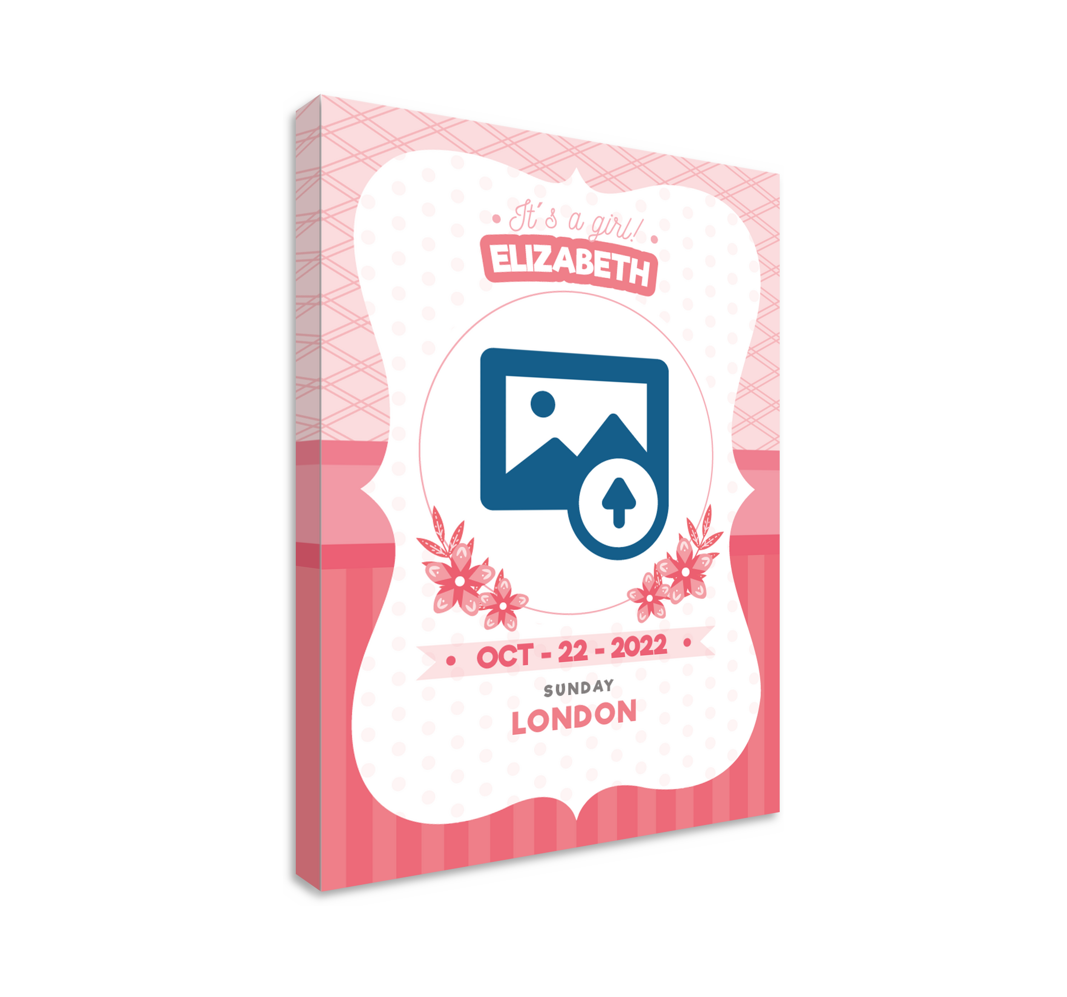 Personalised pink announcement cocktail canvas - TenStickers