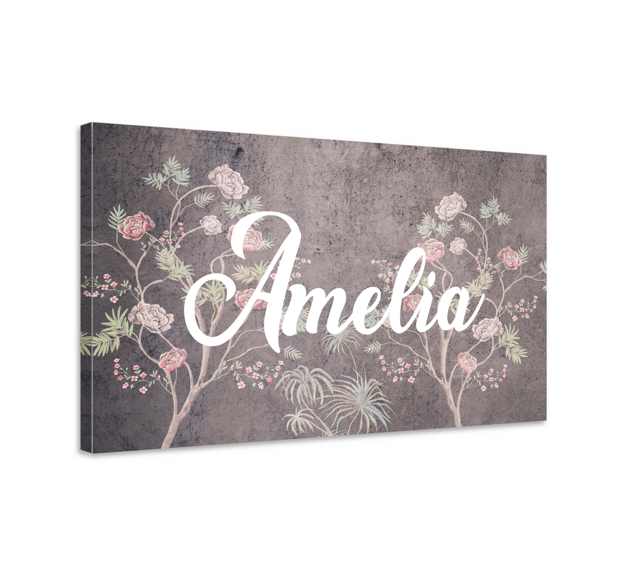 Leinwandbild Blume blumenmuster mit namen - TenStickers