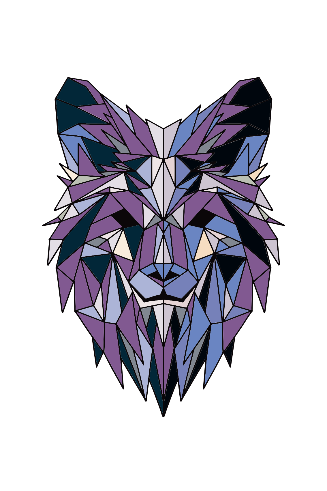 Cuadro figuras geométricas Lobo geométrico - TenVinilo