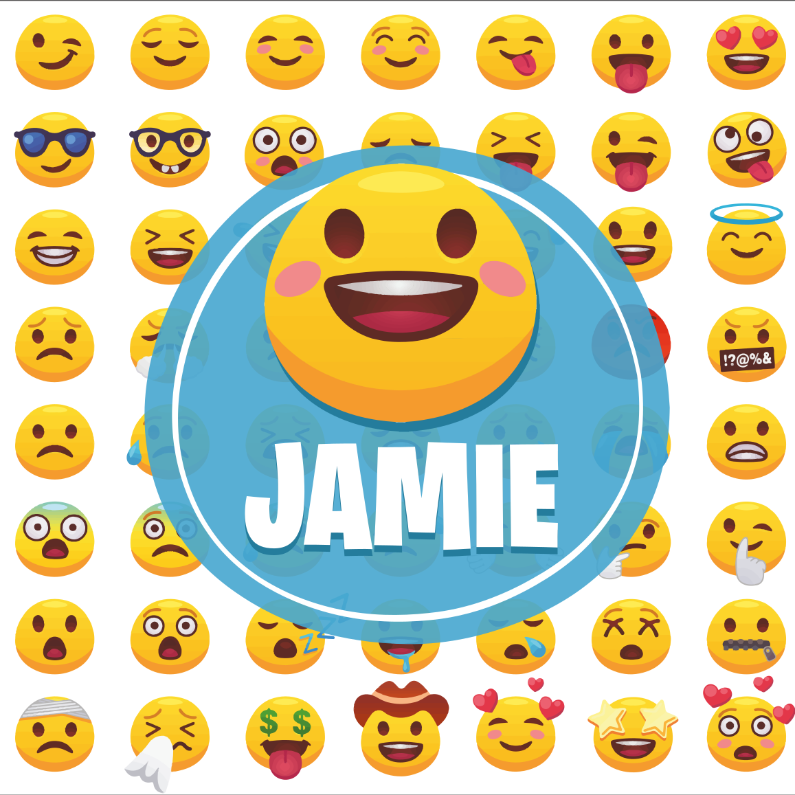 Emojis with name customisable canvas prints - TenStickers
