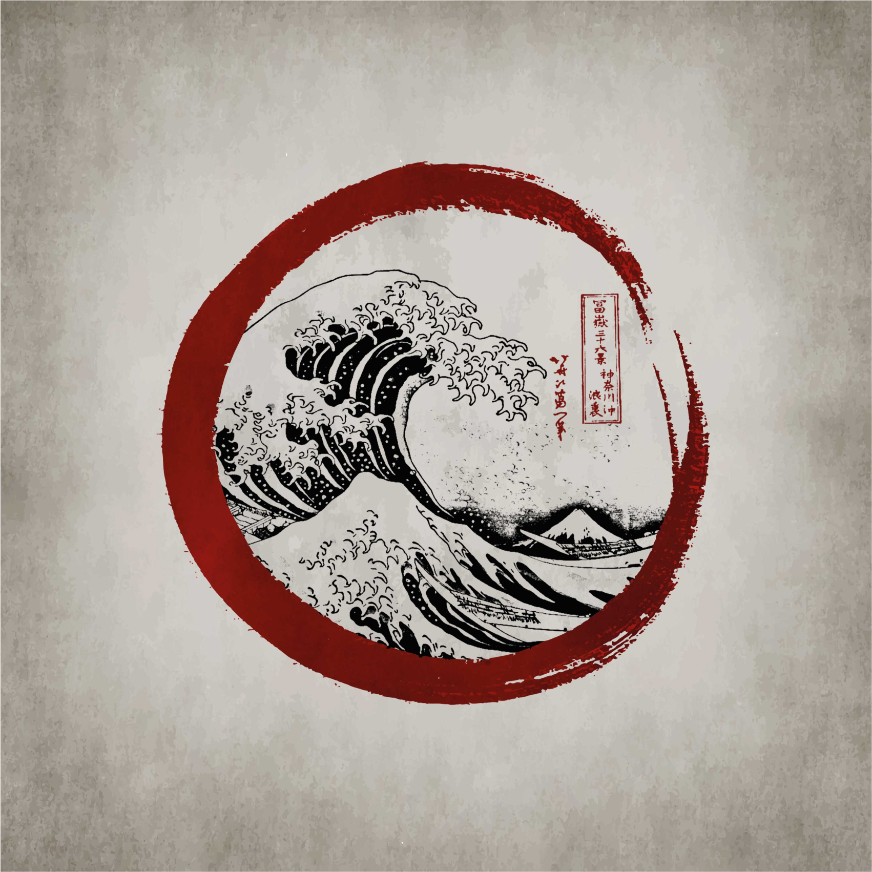 Papier peint original Hokusai: La grande vague de Kanagawa