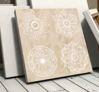 Quadro Mandala Quatro Mandalas Bege - TenStickers