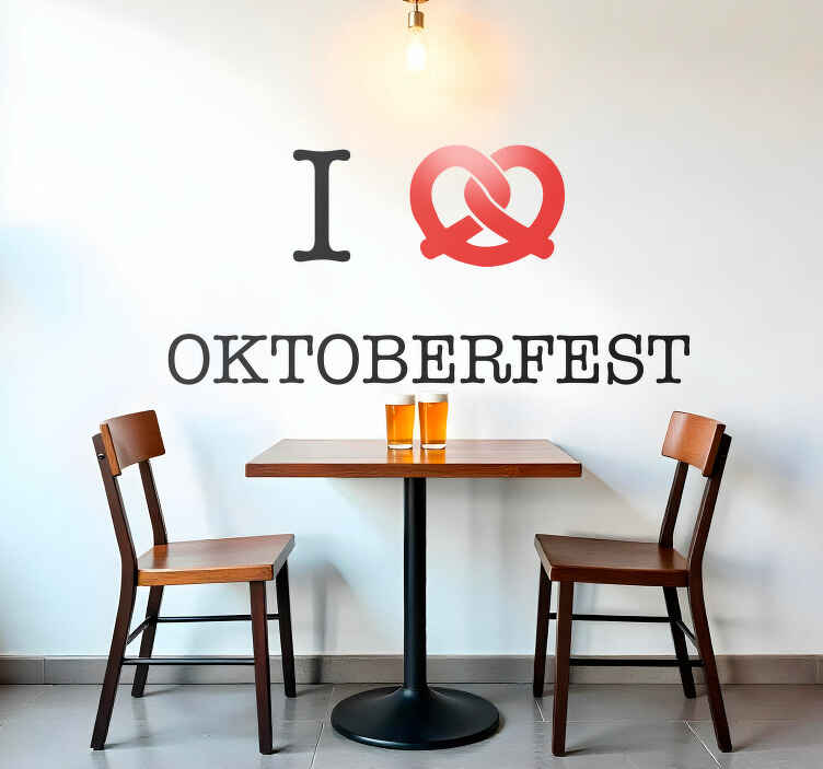 Autocolante animal eu amo oktoberfest texto - TenStickers