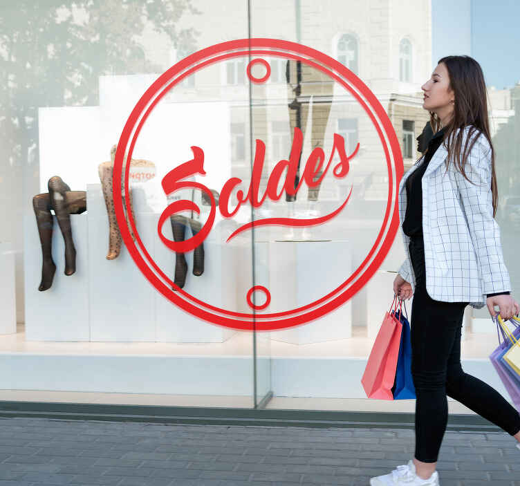 sticker soldes dans un cercle