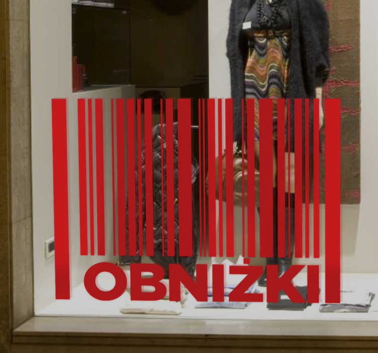 Naklejka kod kreskowy obniżki - TenStickers