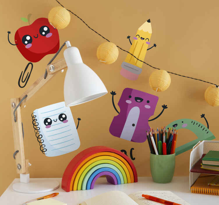 back to school set educational sticker - TenStickers