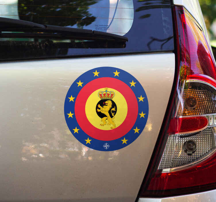 Autocollant voiture logo Armée Nationale belge - TenStickers