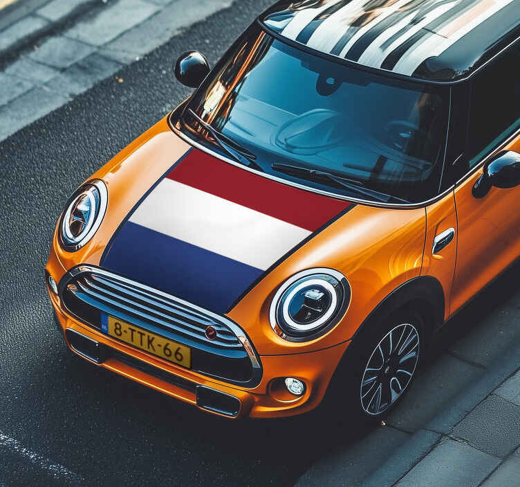Nederlandse vlag voor kap autosticker - TenStickers
