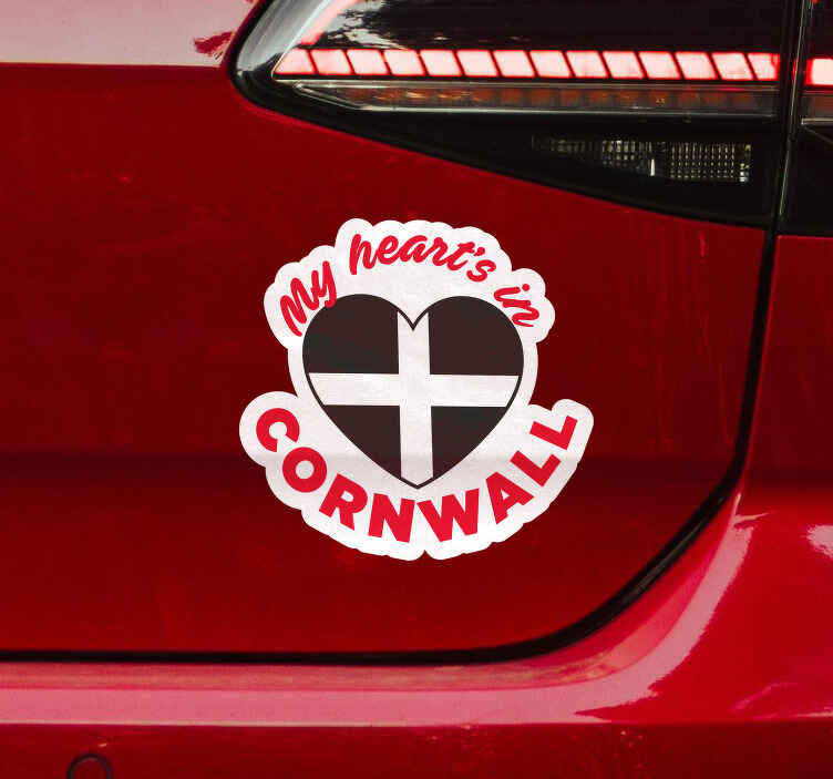 My heart's in Cornish flag car sticker - TenStickers