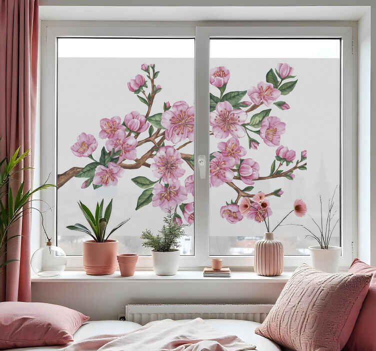Blomstrende gren klistremerker til vindu - Tenstickers