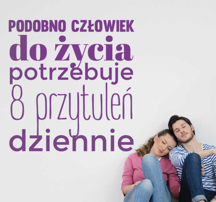 Naklejka 8 przytuleń dziennie - TenStickers