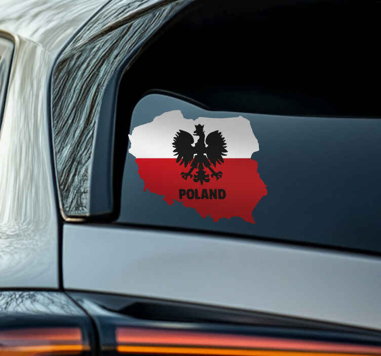 Naklejka na samochód flaga mapy orła porlskiego - TenStickers