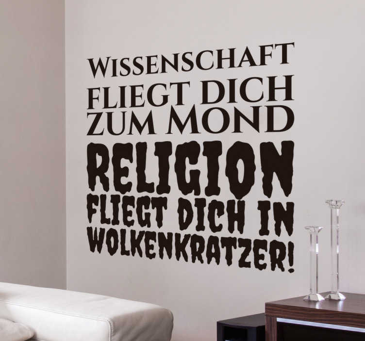Wandtattoo Sprüche Wissenschaft Religion - TenStickers