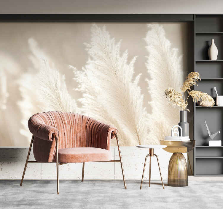 Pampas grass in sunlight nature wall decal - TenStickers