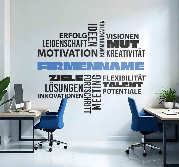 Aufkleber Büro workwolke personalisert mit firmennamen - TenStickers