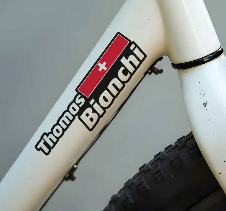 Lot De 2 Autocollants Personnalisés Pour Cadre De Vélo - Nom + Drapeau De L'Angleterre - Vinyle UK