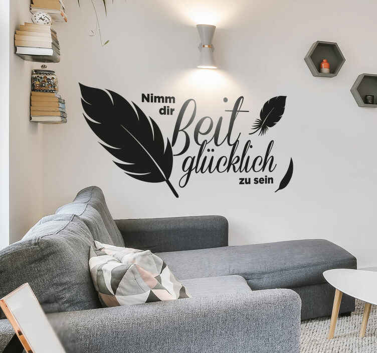 Wandtattoo nimm dir zeit, glücklich zu sein - TenStickers