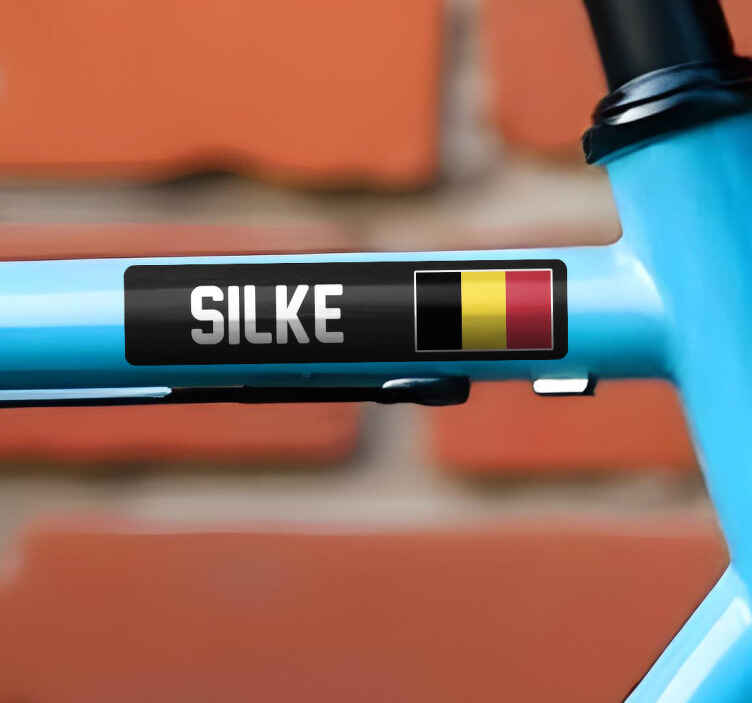 Sticker vélo drapeau et nom personnalisés - TenStickers