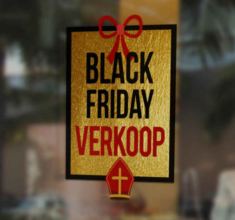 goud cadeau black friday sticker - TenStickers