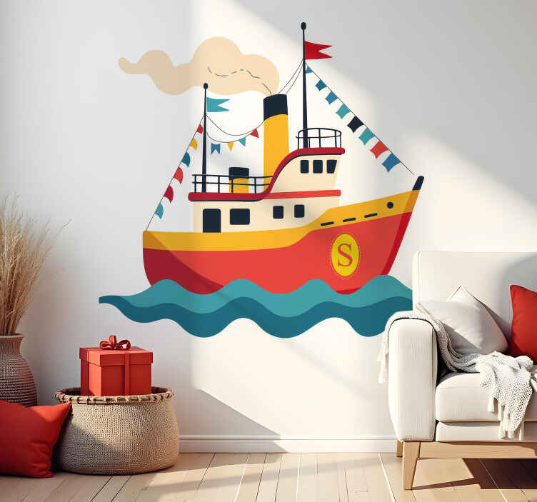 stoomboot sinterklaas sticker - TenStickers