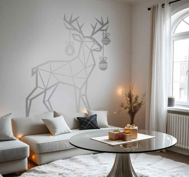 geometric reindeer Christmas sticker - TenStickers