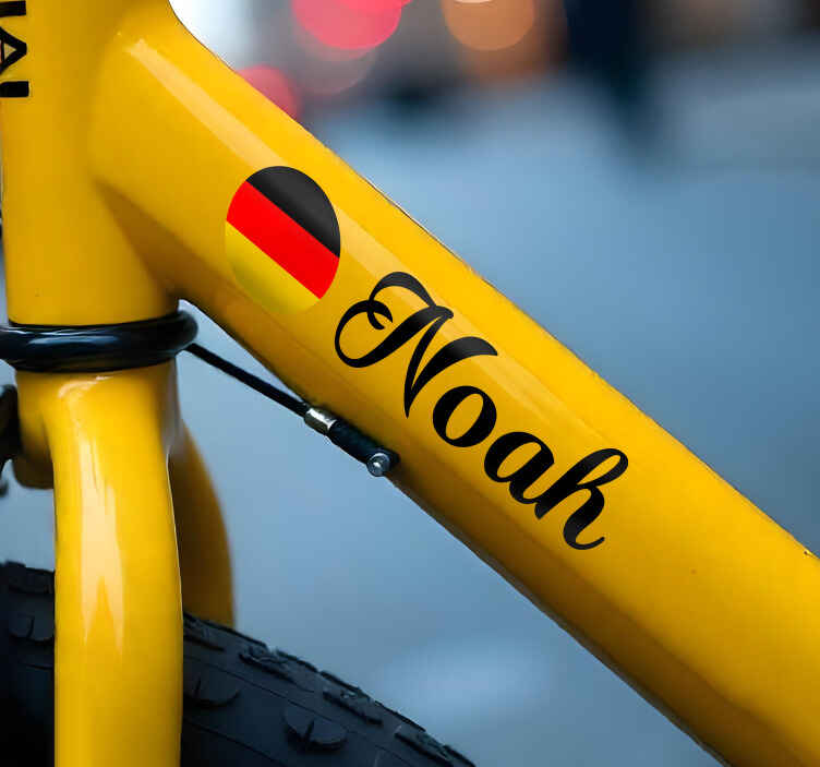 Fahrrad Aufkleber benutzerdefinierte flagge und name - TenStickers