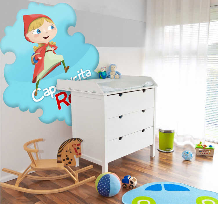 Vinilo infantil Caperucita roja texto - TenVinilo