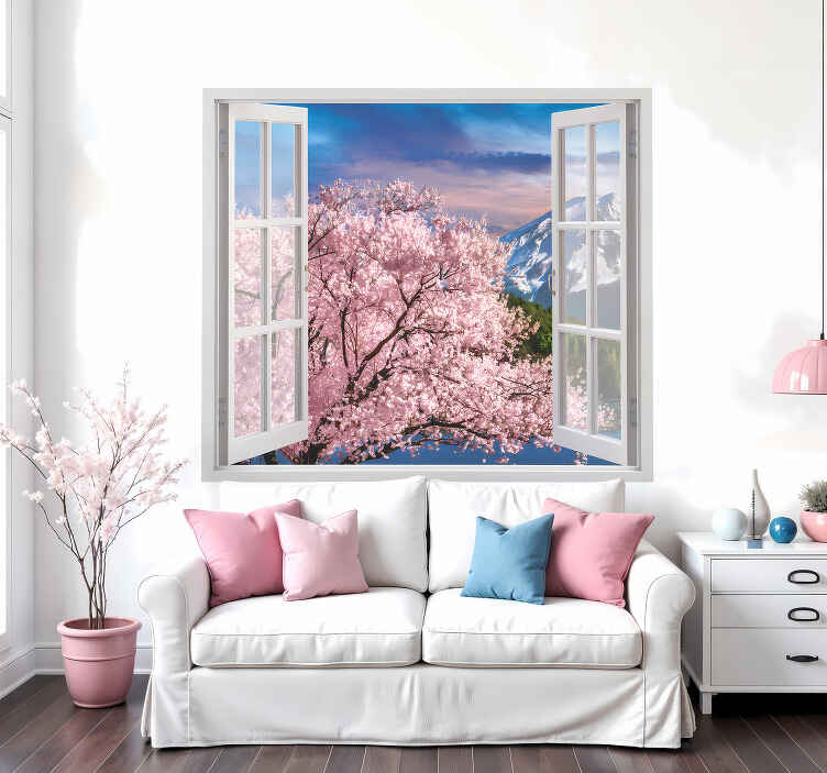 Vinilo naturaleza vista del árbol en flor - TenVinilo