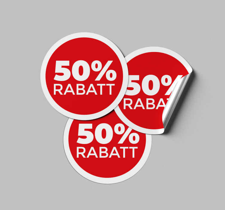 Anpassningsbar röd rund rabattklistermärke - Tenstickers