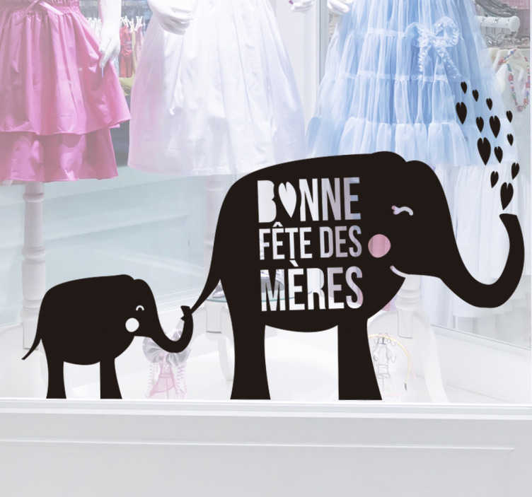 Sticker famille éléphant fête des mères