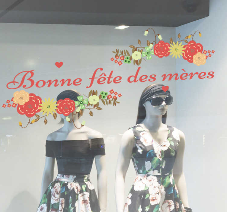 Sticker fête des mères fleurs