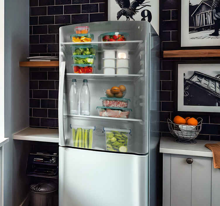 Sticker frigo alimentation saine et complète - TenStickers