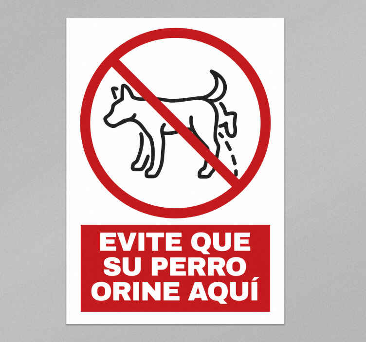 Señales adhesivas prohibición de orinar al perro - TenVinilo