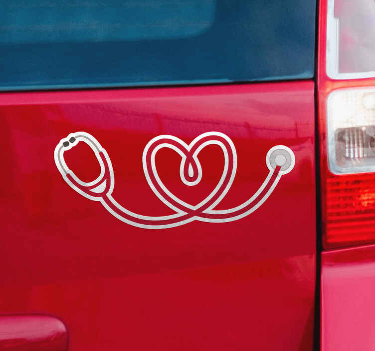 stethoscope heart car decal - TenStickers