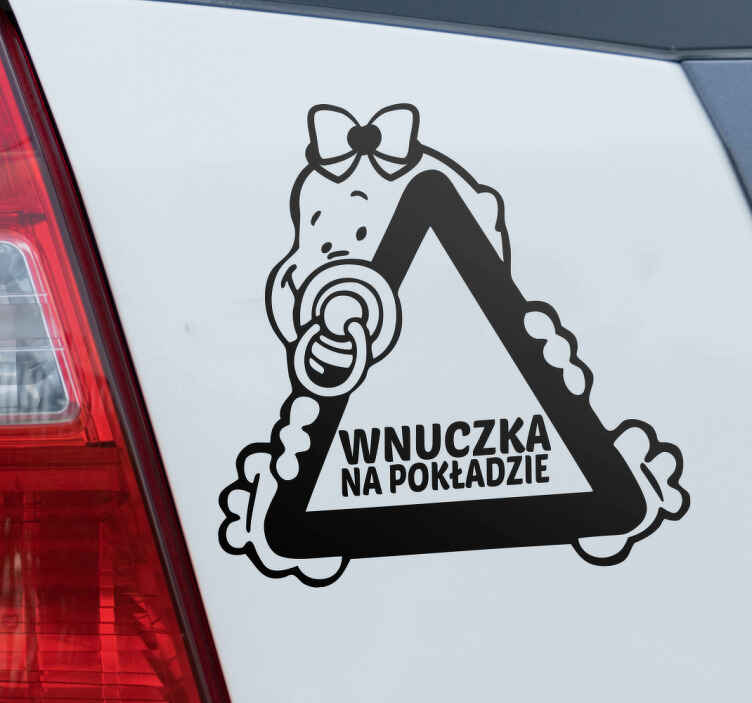 Naklejka na samochód dziecko w aucie wnuczka na pokładzie - TenStickers