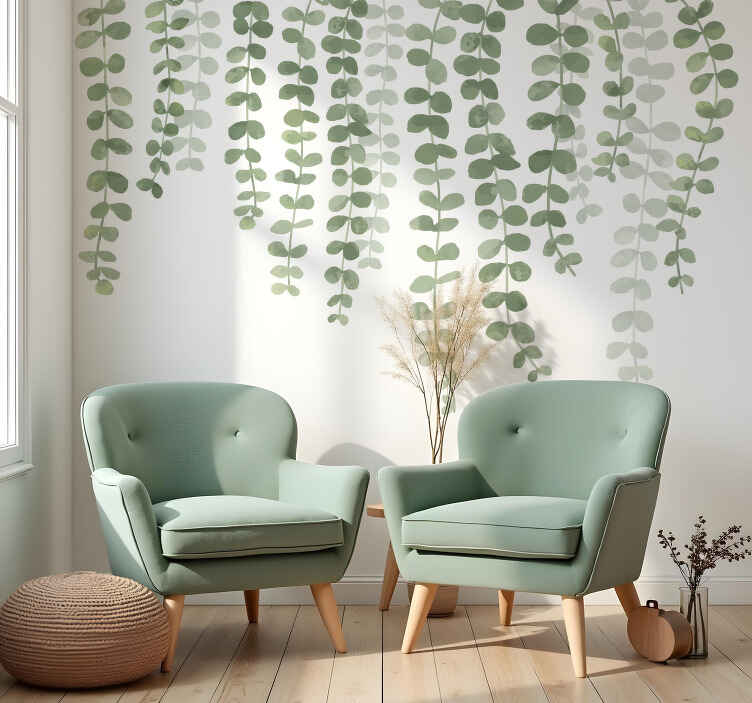 Hanging thin leaves wall decal - TenStickers