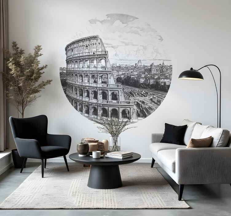 Sticker mural cercle romain - TenStickers