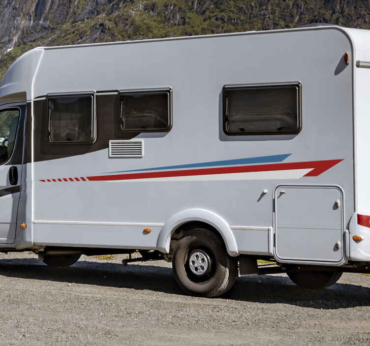 Sticker camping car côté rayures - TenStickers
