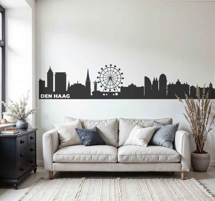 Silhouet van den haag sticker landen en steden - TenStickers