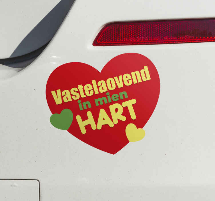 vastelaovend in mien hart feestdagen sticker - TenStickers