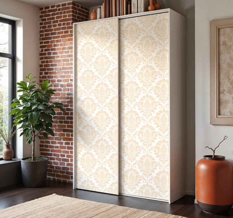 Carta adesiva per mobili motivo damascato beige - TenStickers