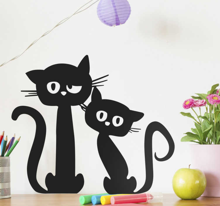 Autocolante decorativo cão e gato Desenho fofo amigo de cão e gat